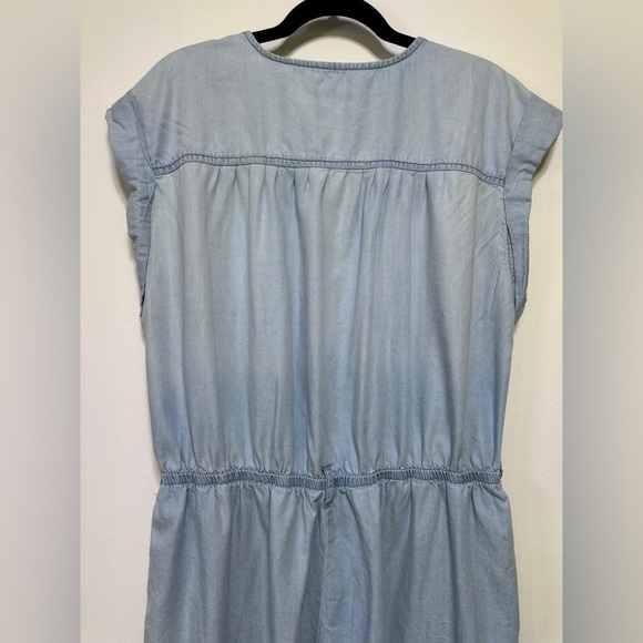 Dex | Light Blue Tencel Jumpsuit | Sleeveless Button-Front Resortwear One-Piece - Picture 6 of 9